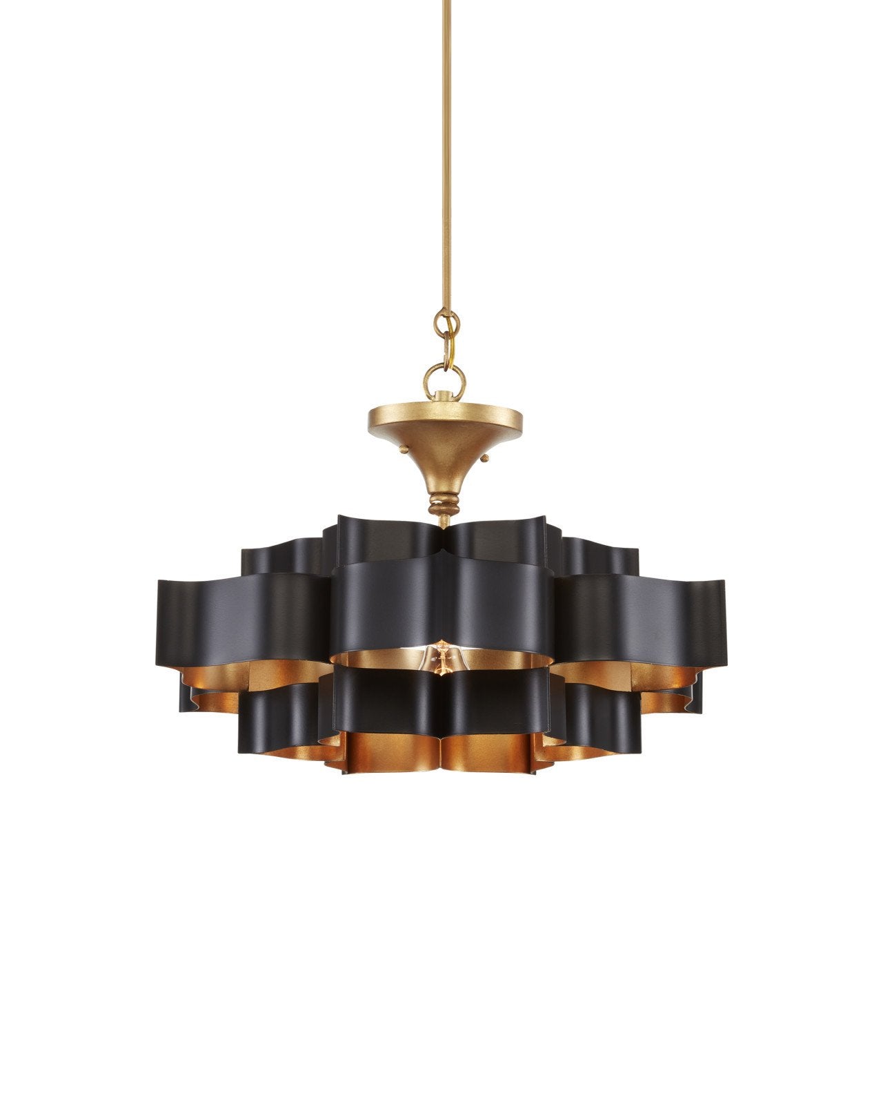 Grand Lotus Small Black Chandelier
